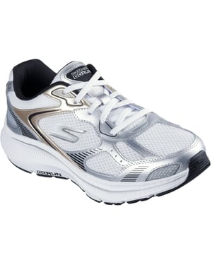 Skechers GO RUN Consistent 2.0 Volt Leather Women's White/Silver/Black Trainers