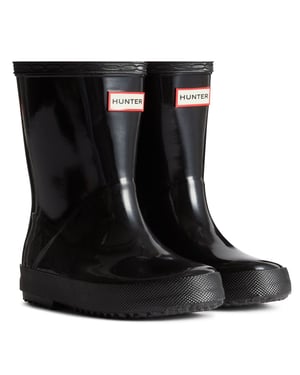Hunter Kids First (Gloss) Rubber Black Wellington Boots