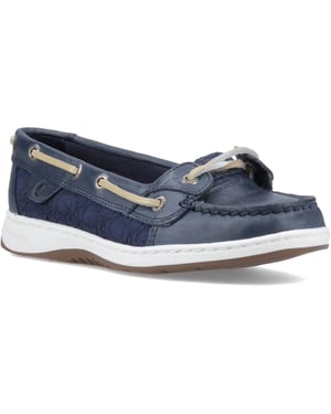 Sperry Angelfish Leren En Katoenen Damesschoenen In Marineblauw