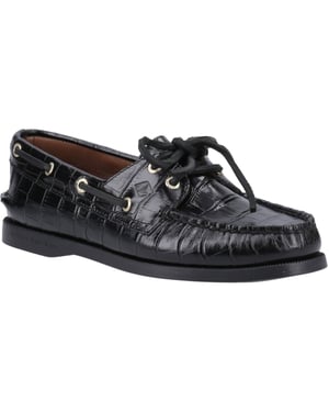 Sperry Authentic 2 Eye Leather Women's Black Boat Shoes