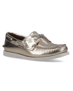 Sperry Authentic 2 Eye Dames Gouden Bootschoenen Van Leer