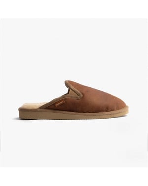 Shepherd Adam Mens Sheepskin Mules Antique/cognac