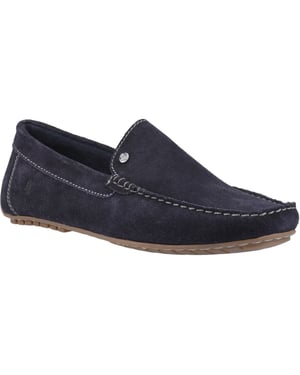 Hush Puppies Ralph Suede Heren Marineblauwe Instappers Van Leer