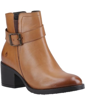 Hush Puppies Hensley Leren Tan Enkellaarzen Met Hoge Hak Voor Dames