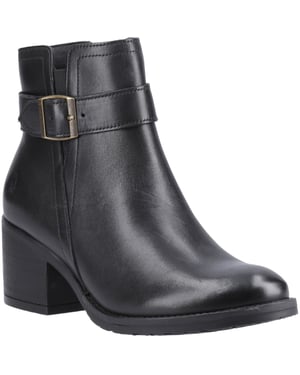 Hush Puppies Hensley Leren Dames Zwarte Hoge Enkellaarsjes