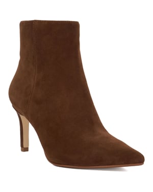 Dune Obsessively Suede Women's Dark Tan Heeled Ankle Boots