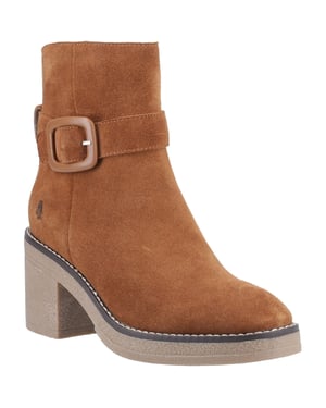 Hush Puppies Fearne Suede Women's Tan Heeled Ankle Boots