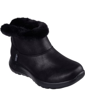 Skechers On-the-GO Joy Cozy Dream Polyester Kvinnors Svarta Vinterskor Ankelskor