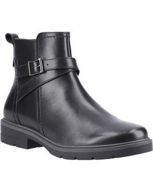 Hush Puppies Tove Läder Svarta Kängor för Kvinnor