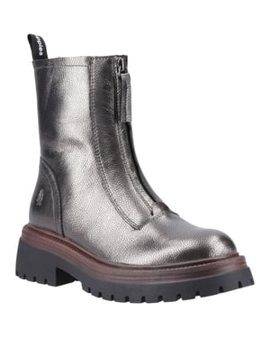 Hush Puppies Roxanna Leren Dames Pewter Laarzen