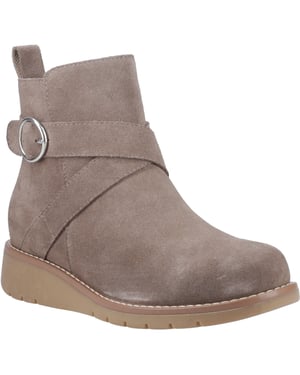 Hush Puppies Lyra Suède Dames Taupe Winter Enkellaarzen