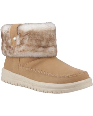 HEYDUDE Camden Cuff Classic Cozy Polyester Dam Cognac Vinter Ankelstövlar