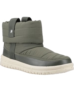 HEYDUDE Camden Cuff Nylon Quilt Nylon Dames Donkergroene Winter Enkelboots