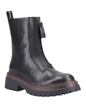 Hush Puppies Roxanna Vrouwen Zwarte Leren Laarzen