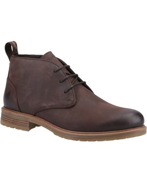Hush Puppies Ricky Leren Heren Bruine Enkellaarzen
