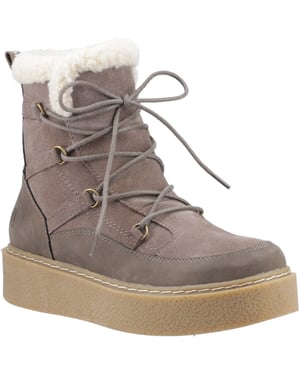 Hush Puppies Bronte Suède Dames Taupe Winter Enkelhoge Laarzen