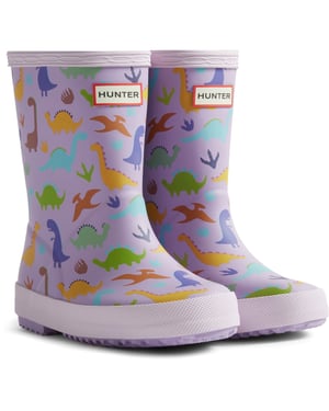 Hunter Kids Dinosaur Boot Rubberen Paarse Dinosaurussenvoetlaarzen