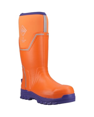 Muck Boots Grit S5 Herenschoenen Van Rubber In Oranje/blauw Met Wellington-patroon