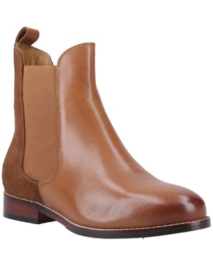 Hush Puppies Colette Leather Women's Tan Flat Chelsea Boots