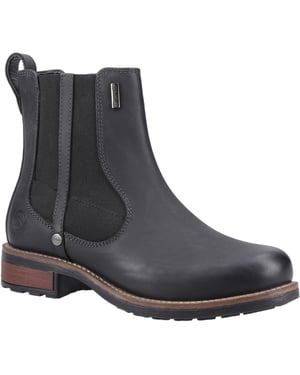 Cotswold Notgrove Damers Svarta Platta Chelseaboots I Läder