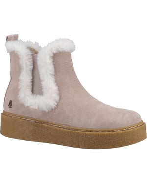 Hush Puppies Bella Suede Dam Nude Platta Chelsea Stövlar