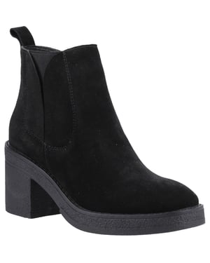 Hush Puppies Felicia Suede Women's Black Heeled Chelsea Boots