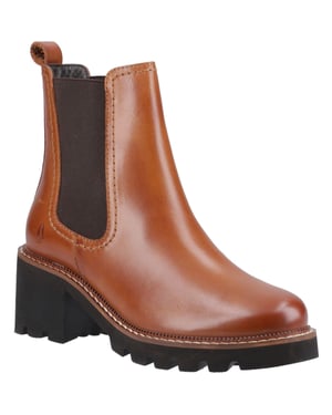 Hush Puppies Gaia Läder Dam Tan Klackade Chelsea Stövlar