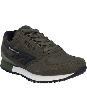 Hi-Tec Silver Shadow PU Suede/Polyester Men's Dark Olive Lace-Up Shoes
