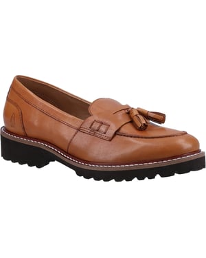 Hush Puppies Ginny Leren Dames Tan Mocassins