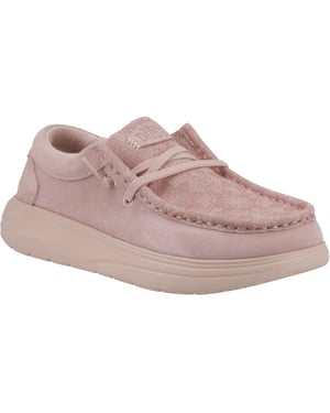 HEYDUDE Wendy COMF Dames Moccasins Schoenen Van Suède In Roségrijs