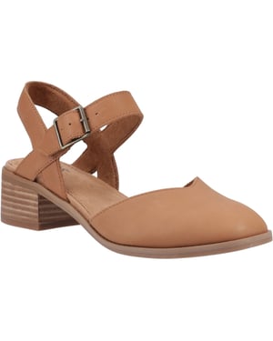 TOMS Jaclyn Leather Women's Brown Sugar Round Slingback Shoes