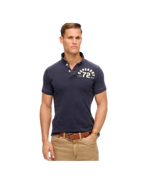 Superdry Vintage Athletic Marineblauwe Polo Shirt voor Heren