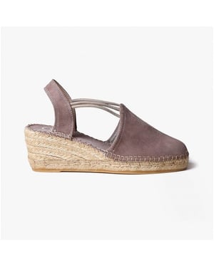 Toni Pons Tremp Womens Suede Wedge Espadrilles Taupe