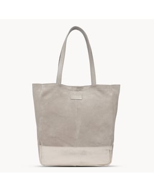 PAIGE' Metallic + Suede Real Leather Tote Bag