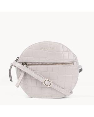 JANE' Embossed Croc Leather Round Designer Crossbody Bag