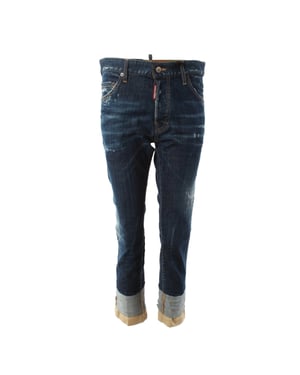 Dsquared2 Cool Guy Cropped Dark Blue Denim Pants