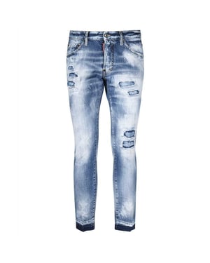 Dsquared2 Cool Guy Cropped Blue Denim Pants