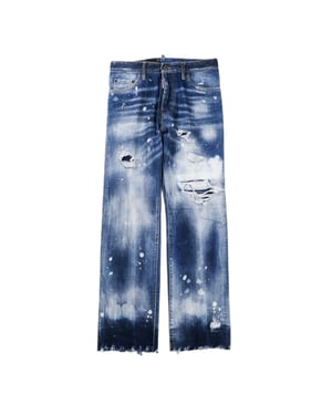 Dsquared2 Roadie Jeans Blåa Slitna Denimbyxor