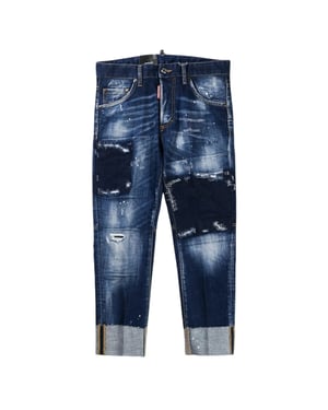 Dsquared2 Sailor Jean Donkerblauwe Patch Denim Broek