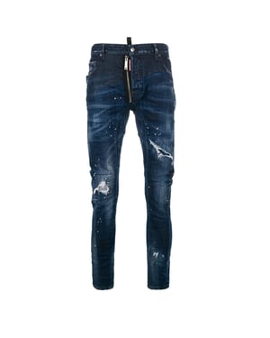 Dsquared2 Tidy Biker Jean Donkerblauwe Denim Broek