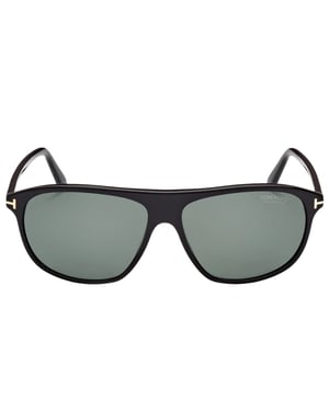 Tom Ford Prescott Green Polarized Lens Shiny Black Sunglasses
