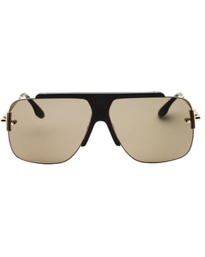 Victoria Beckham Mocha Brown Lensed Gold Sunglasses