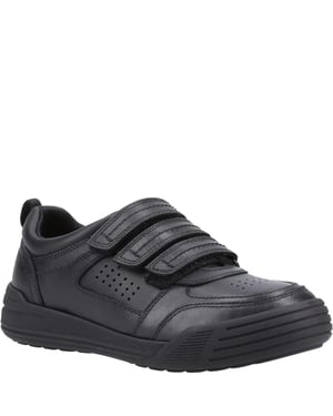 Hush Puppies Scott Boys Leather School Shoes Black