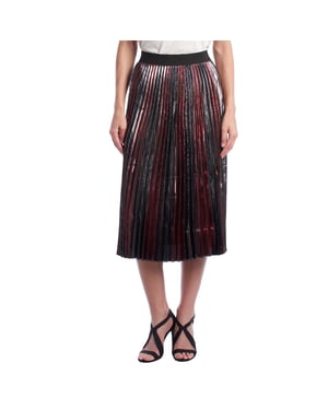 Women's Metallic Pleated Midi Skirt WJCP312F