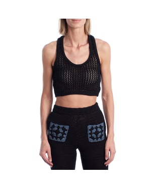 KWTT00103 Women's Openwork Knit Top
