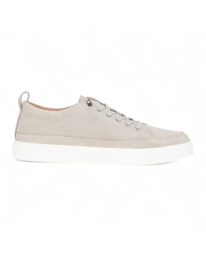 Justin Reess Mens Grey Suede Leather Trainers Sneakers - Josh