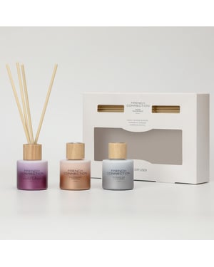French Connection Metallic Collection Trio of Reed Diffuser Gift Set 3 x 50ml