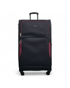 Expandable Soft Black Extra Large 8 Wheel Lightweight Suitcase Luggage Travel Bags