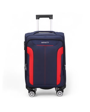Soft Navy Cabin Suitcase Nylon 900D Suitable Integrated Lock for Easyjet, Ryanair, Wizzair