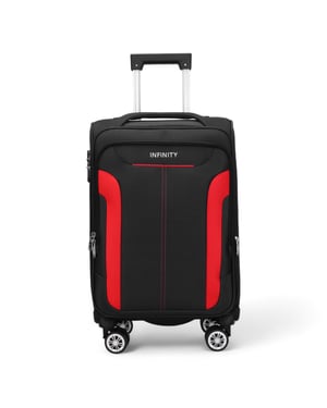 Soft Black Cabin Suitcase Nylon 900D Suitable Integrated Lock for Easyjet, Ryanair, Wizzair